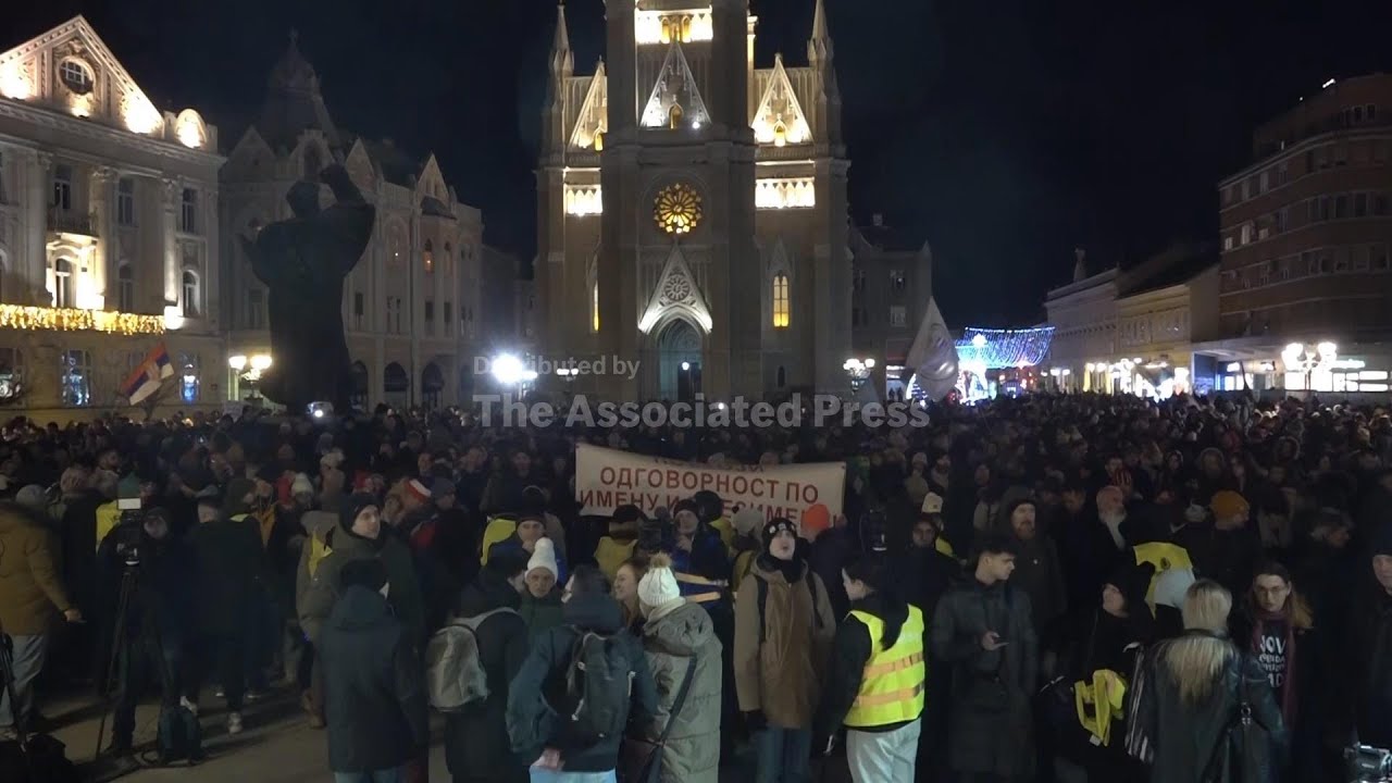 Thousands of students take to the streets of Serbia to protest against corruption