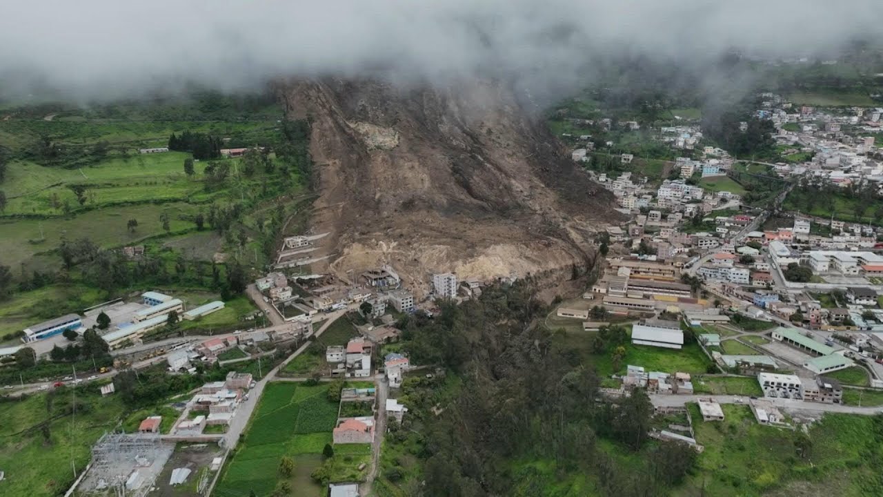 Aerial images of site of deadly landslide in Ecuador | AFP
