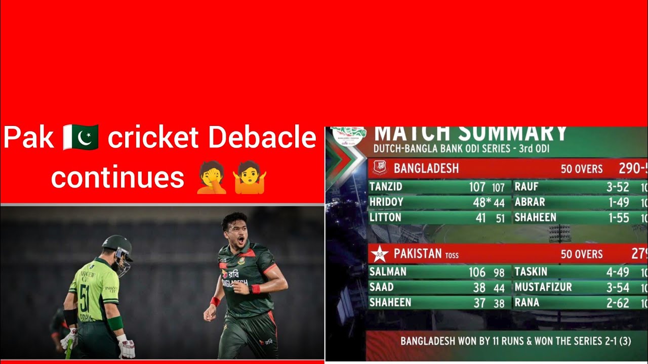 Now pak 🇵🇰 series lost against Ban 2-1