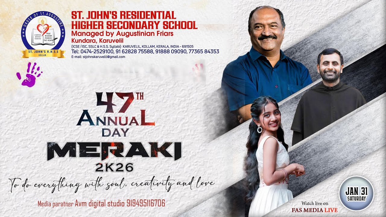 MERAKI 2K26||  47 TH ANNUAL DAY || ST.JOHN'S  RESIDENTIAL HIGHER SECONDARY SCHOOL KUNDARA KARUVELIL|