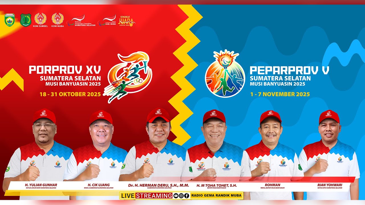 [LIVE STREAMING] CLOSING CEREMONY PORPROV XV & OPENING CEREMONY PEPARPROV SUMSEL 2025 - MUBA