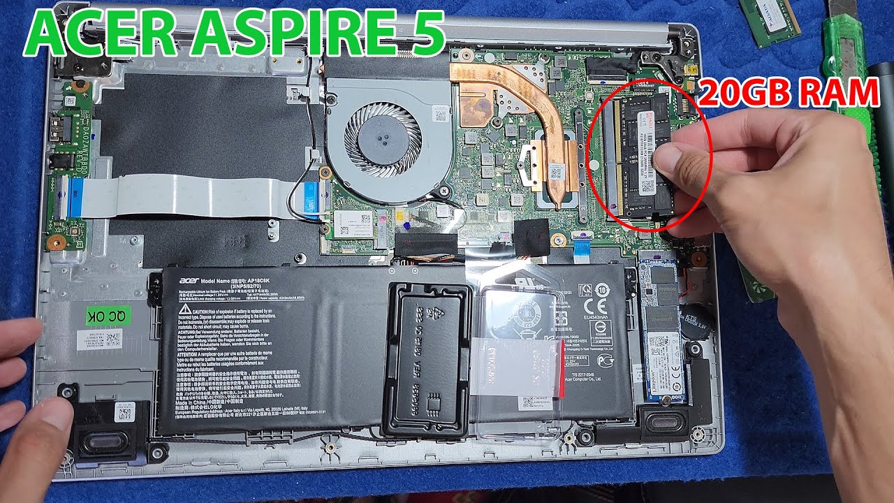 Notebook Acer Aspire 5 A515-54 INSTALANDO 20GB DE RAM E TROCA DA PASTA TÉRMICA
