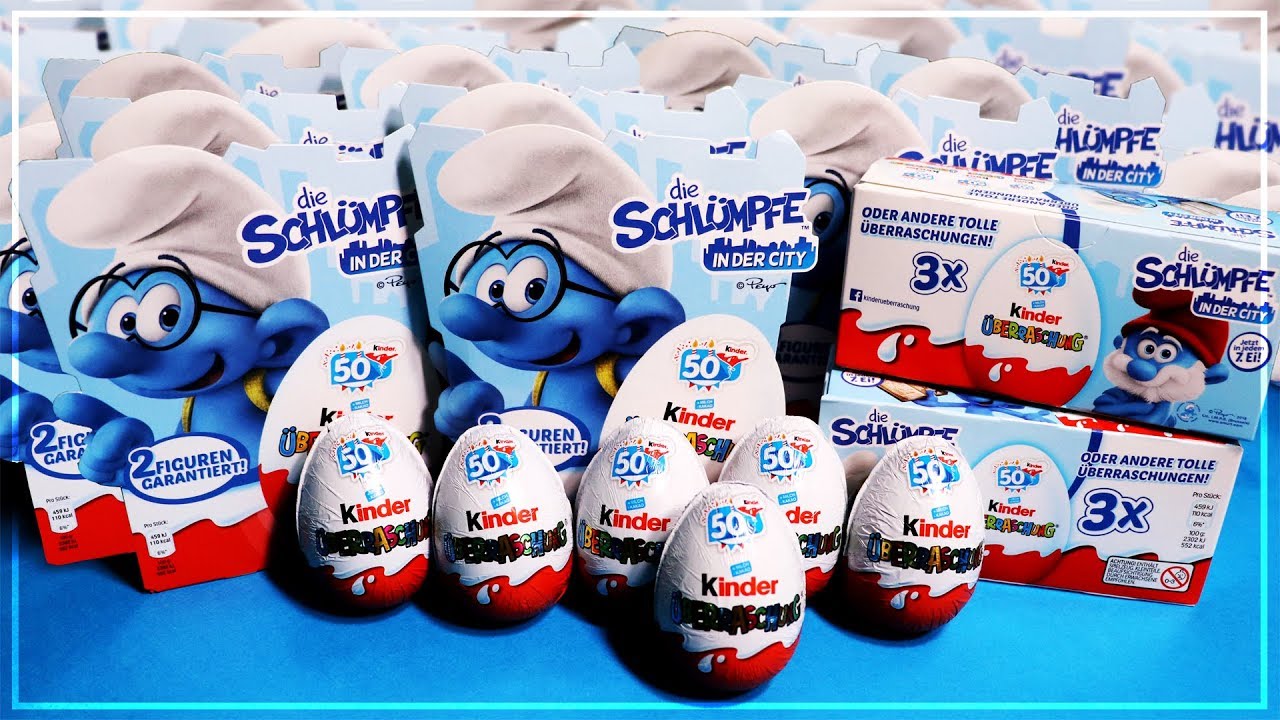 DIE SCHLÜMPFE 50 Kinder Überraschung Ü eier Unboxing