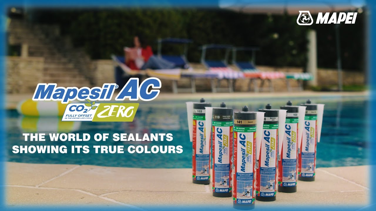 Mapesil AC Zero | Colored mold-resistant sealant for bathrooms, kitchens, pools sanitary areas MAPEI