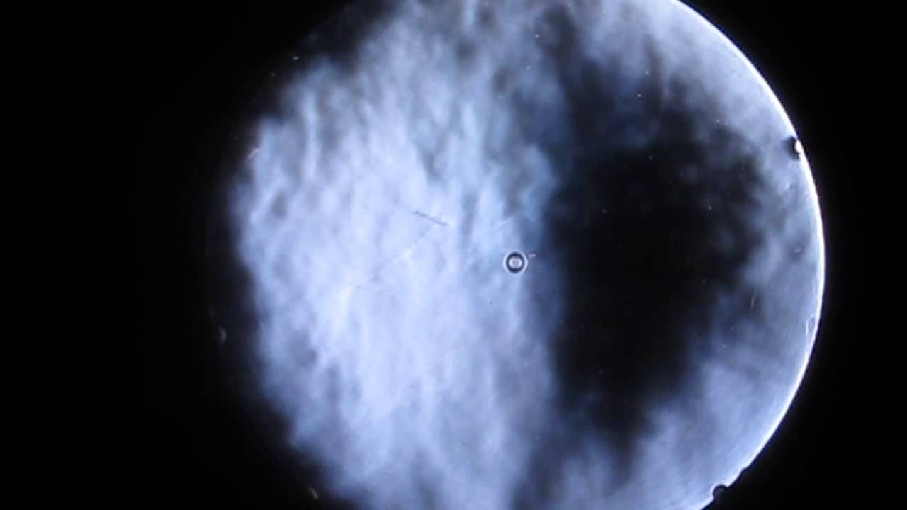 Air currents caused by fans at side of telescope mirror