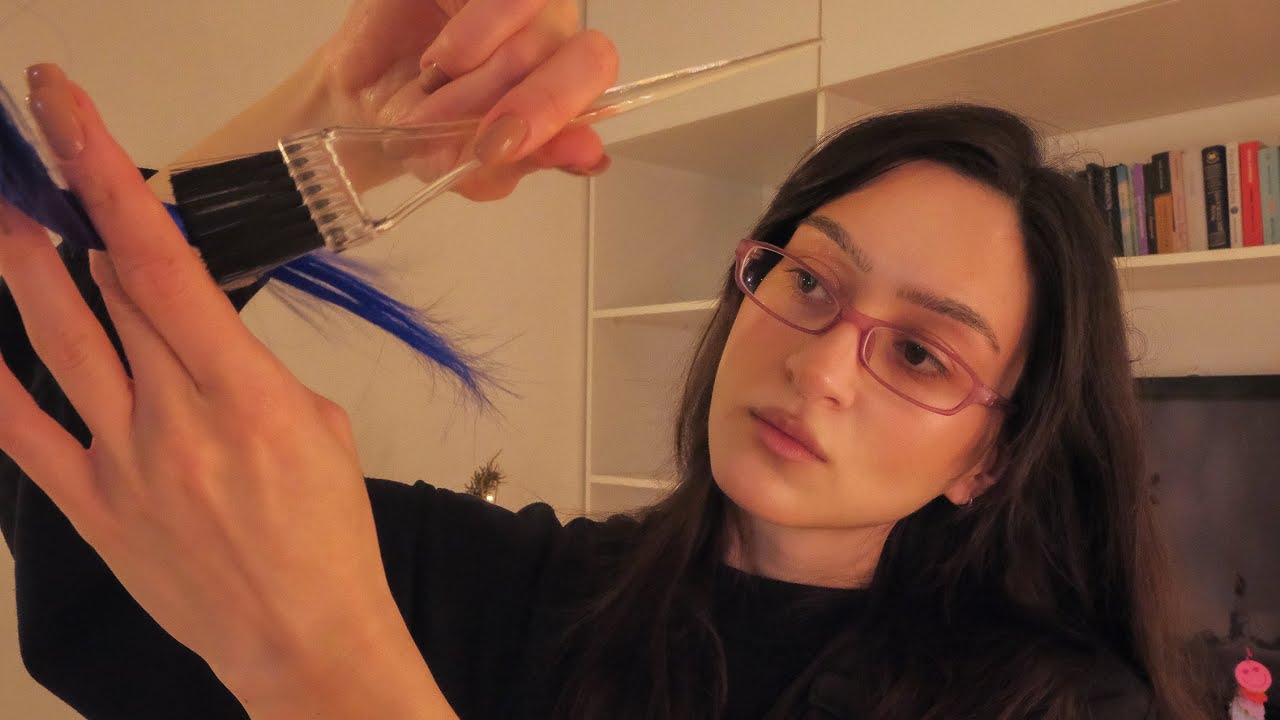 ASMR doing Haircut and Dye Your Hair. Private Hair Salon Roleplay. Hairstyle, and soft Whisper.