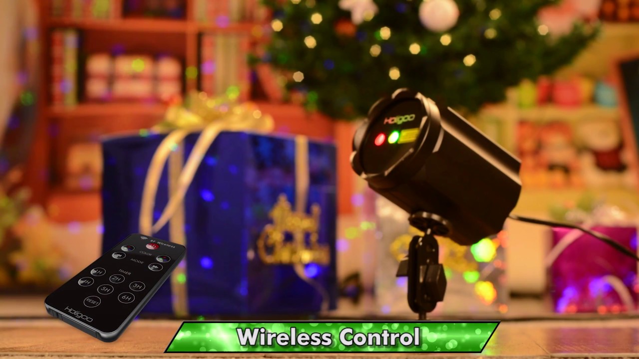 Holigoo Outdoor-indoor Dual Use Remote Control Laser Projector Lights for Christmas