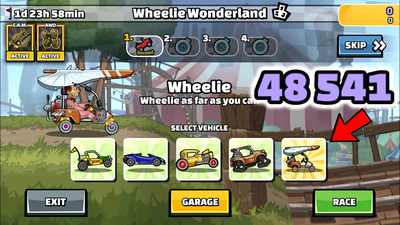 Hill Climb Racing 2 - 48541 очков в командном заезде WHEELIE WONDERLAND | Игровой процесс