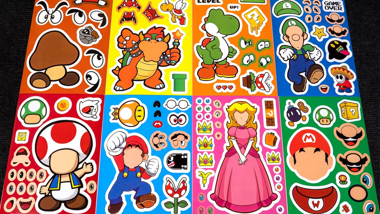 MARIO STICKER BOOK MAKEOVER 🍄✨ | SATISFYING ADVENTURE WITH MARIO, LUIGI & PRINCESS PEACH!