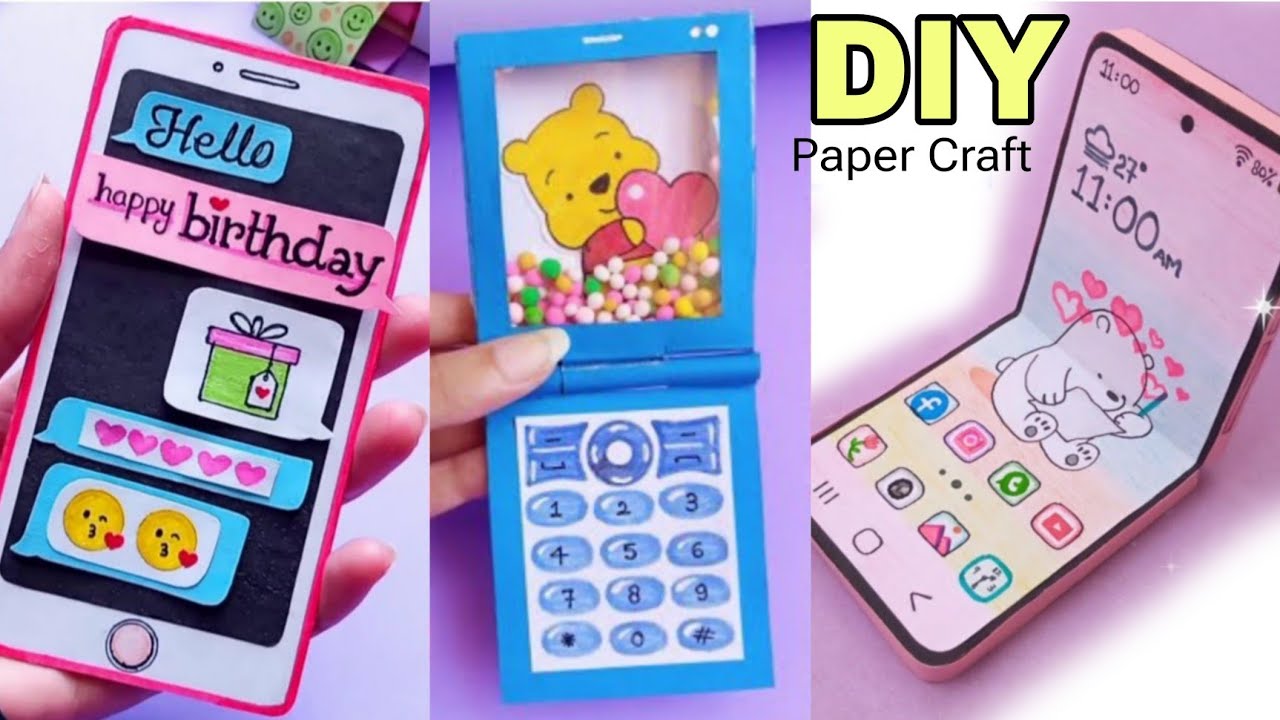 How to make Paper Mobile Phone at home / DIY paper phone | school project | Paper crafts for school