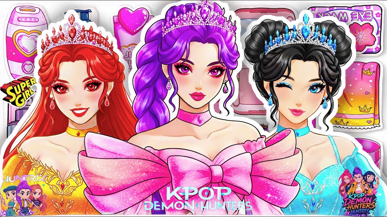 💖Paper Dolls DIY💖 Homeless RUMI to KPOP Star! Skincare, Makeup Blind Bag ASMR Transformation #7