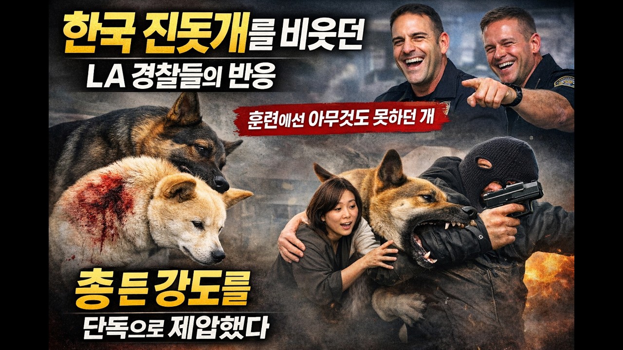 LA 경찰이 비웃던 한국 진돗개, 훈련장에선 조용했지만 총 든 강도를 먼저 제압했다 #해외감동사연 #해외감동