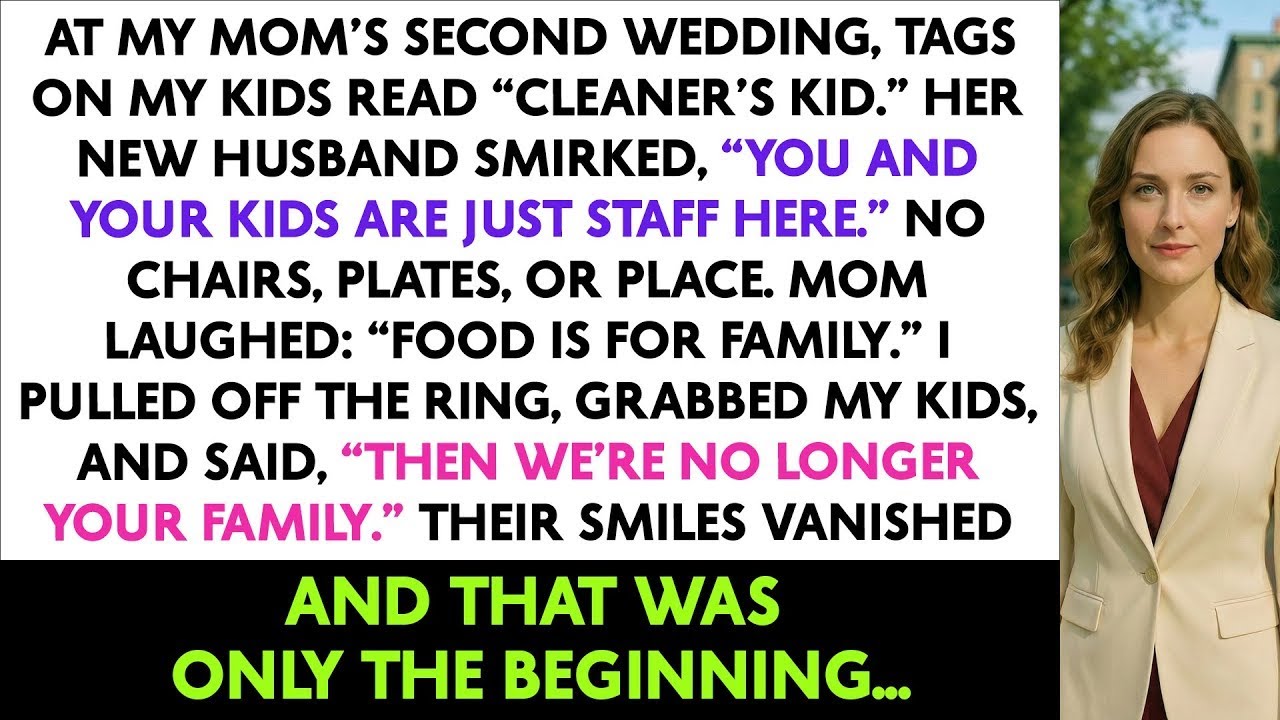 At My Mom’s Second Wedding, Tags On My Kids Read “Cleaner’s Kid.” Her New Husband Smirked,“You’re...