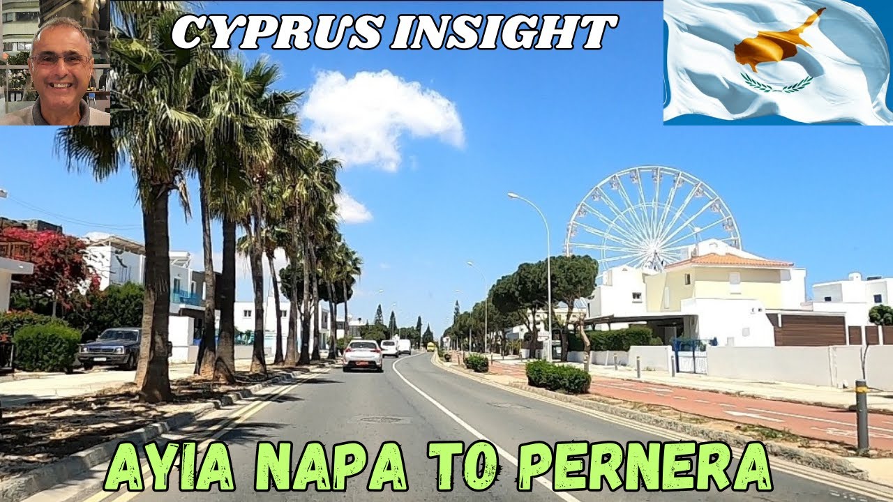 Driving from Ayia Napa to Pernera. Cyprus Coastline.