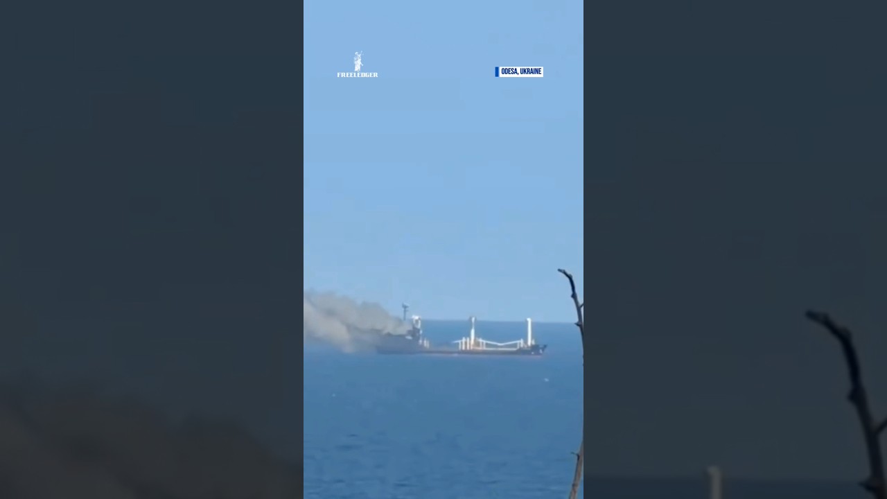 Russia strikes Odesa &mdash; civilian corn ship Golden Leo hit by three cruise missiles &mdash; 10 kiled. #news