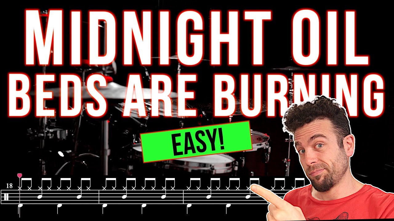 Midnight Oil - Beds Are Burning - Drum cover (with scrolling drum score)
