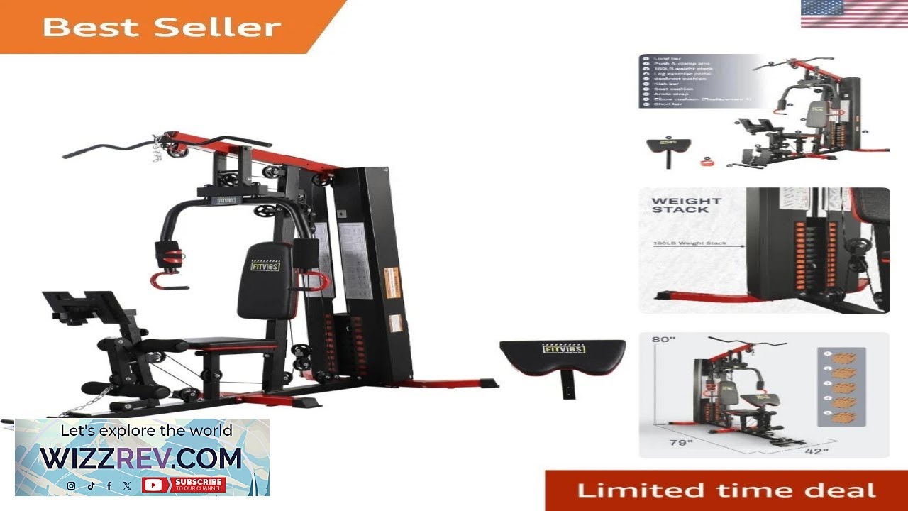Home Gym Equipment Multifunctional Full Body Workout Weight Machine Station...