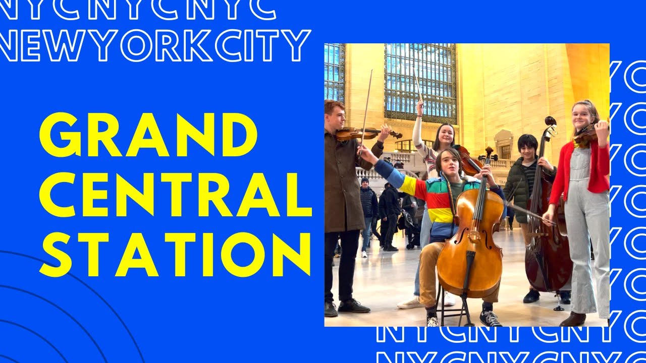 FAMILY FLASH MOB AT GRAND CENTRAL STATION - String Quintet plays Joplin #nyc