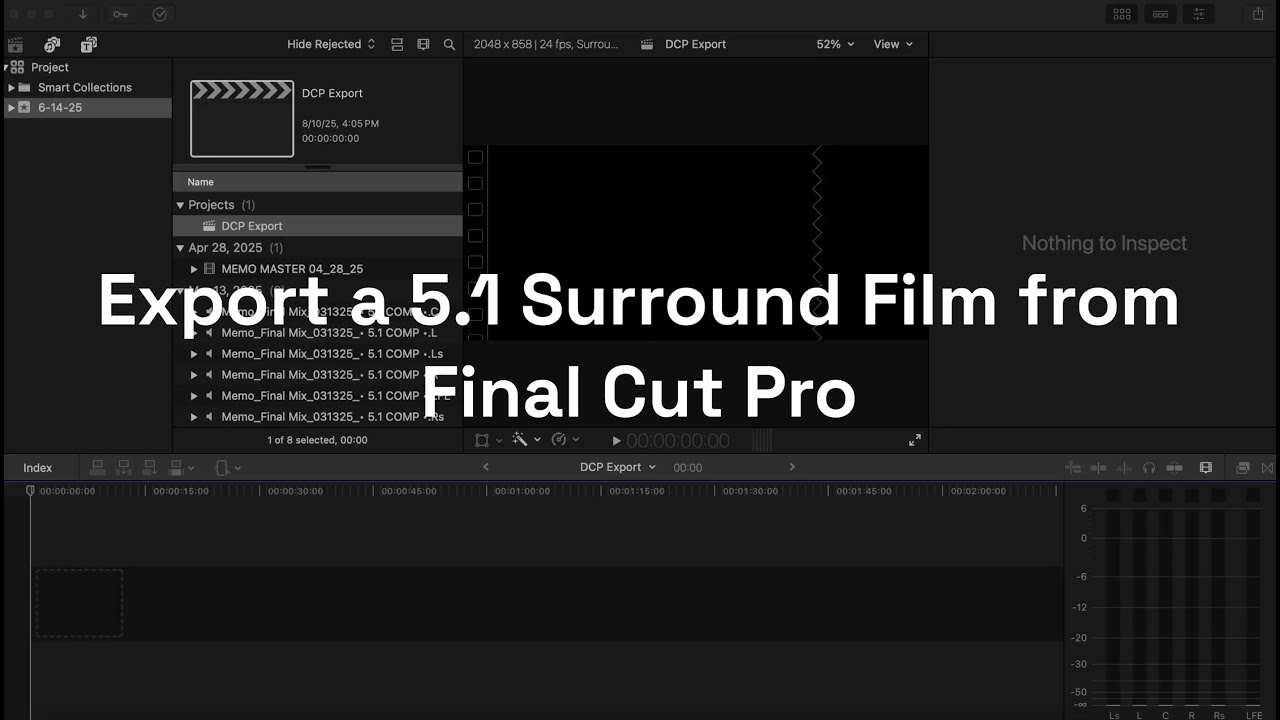 Export a 5.1 Surround Film from Final Cut Pro (Tutorial)