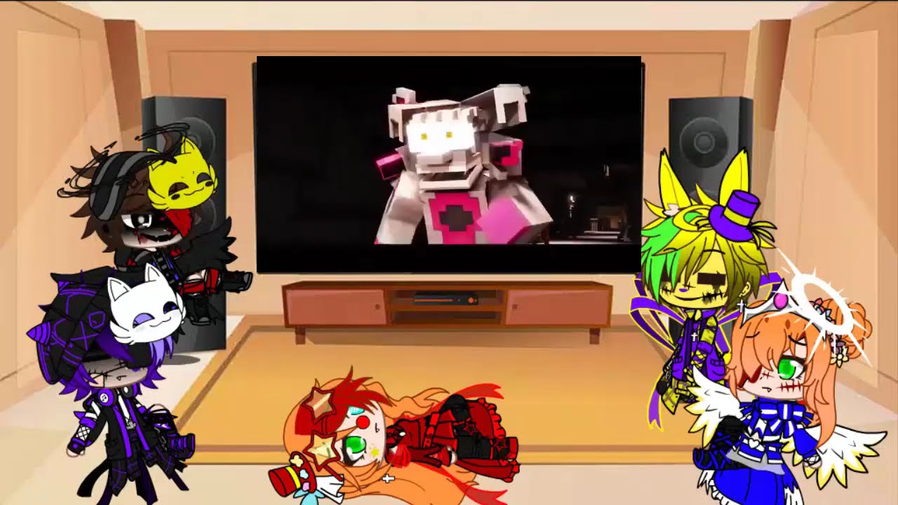 Familia Afton reacciona You Can't Hide FNAF Sister Location Song Minecraft Sub Español parte 1