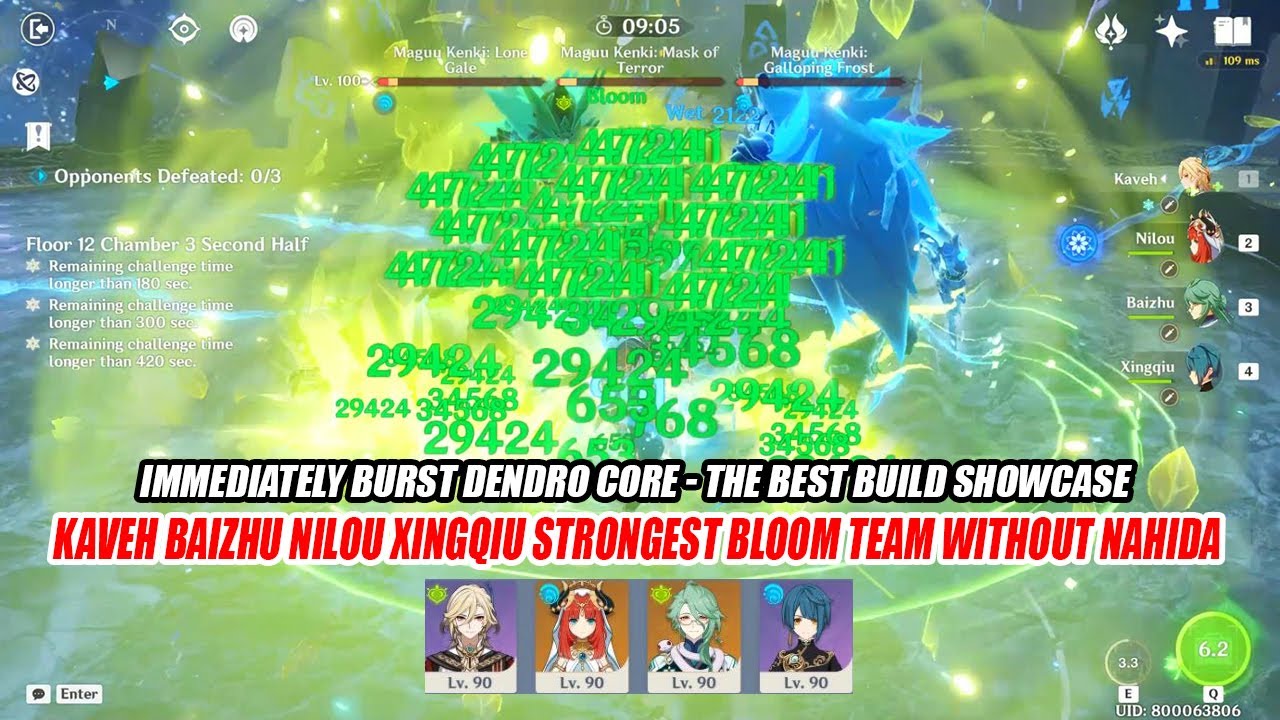 Kaveh Baizhu Nilou Xingqiu Strongest Bloom Team Without Nahida - Immediately Burst Dendro Core