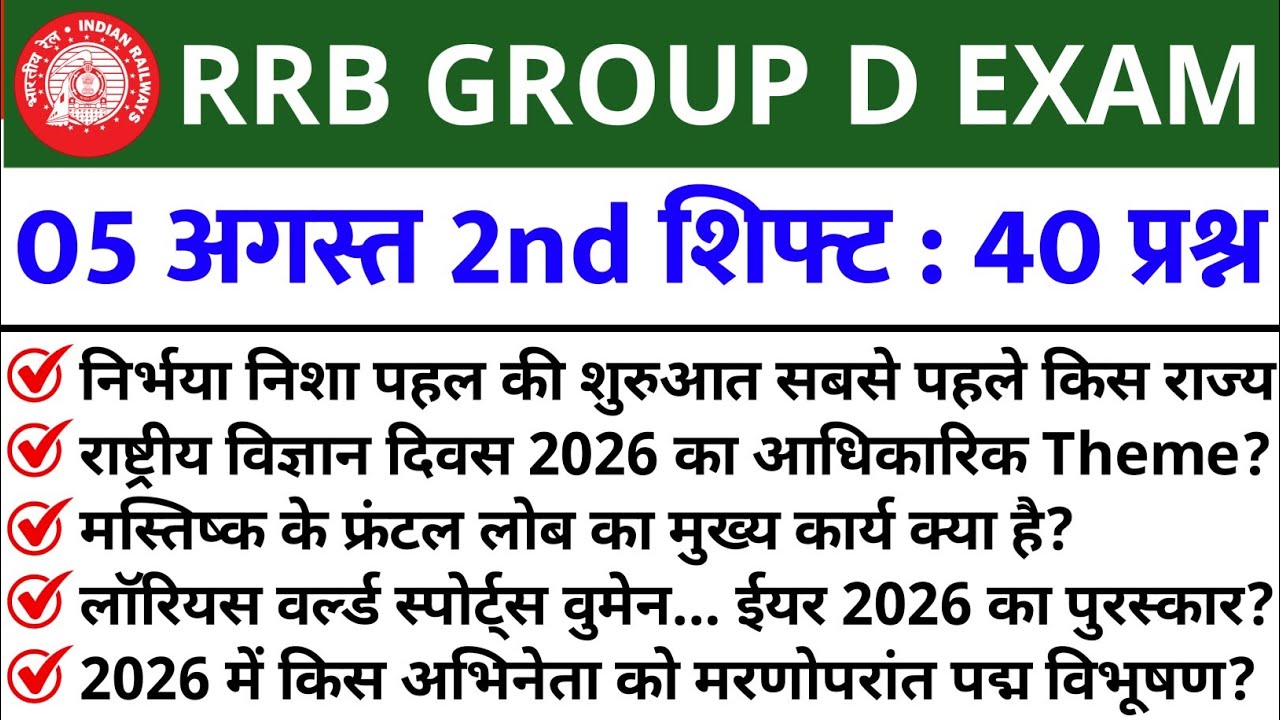 RRB GROUP D 05 Aug 2nd Shift Analysis 2026 | RRB GROUP D Analysis 2026 | RRB GROUP D TODAY ANALYSIS