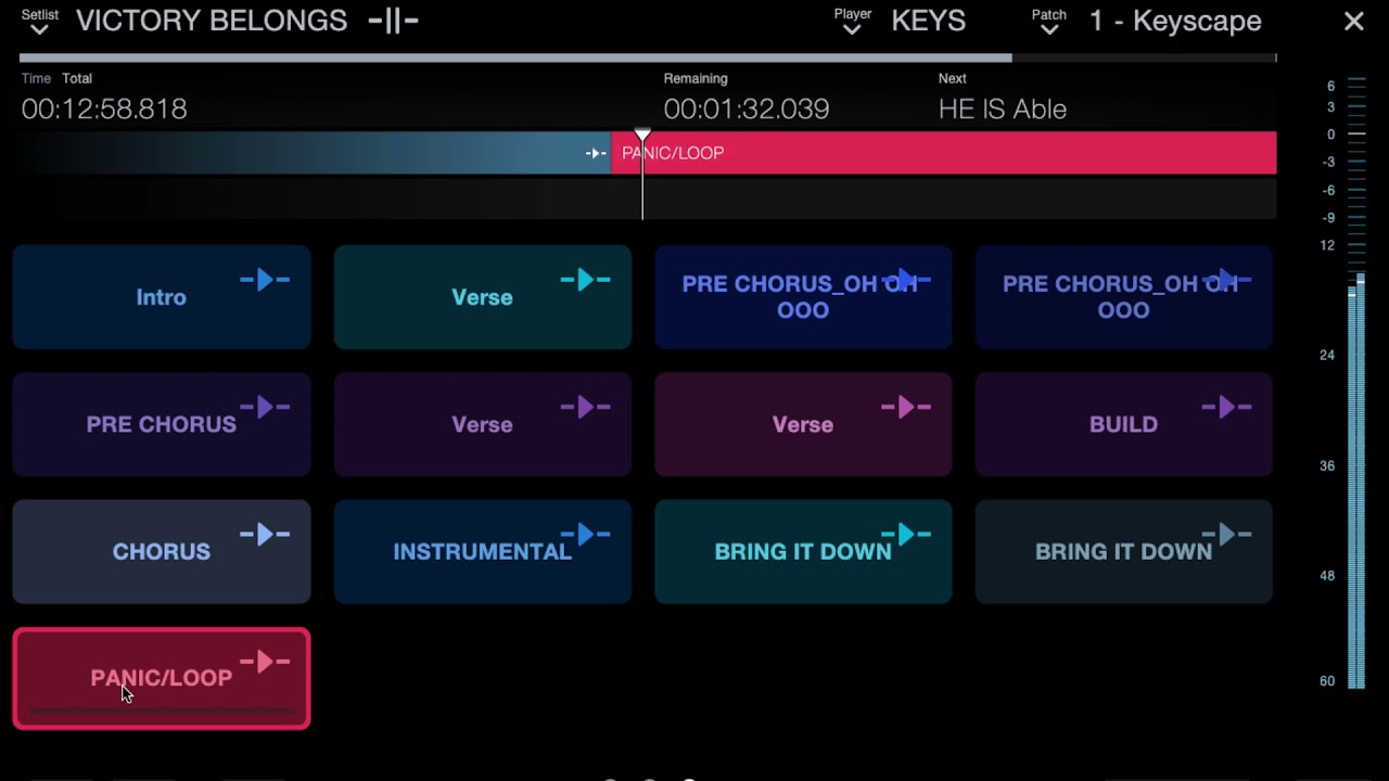 Studio One 5.2 New Show Page for Live Performance.