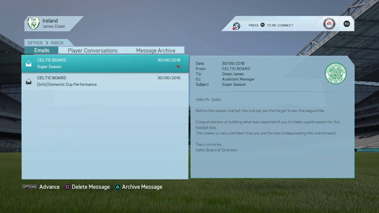 Celtic career modeFIFA 16