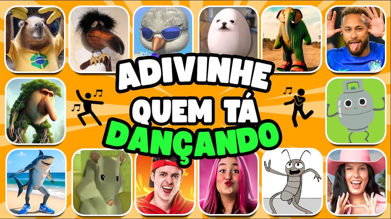 Adivinhe quem tá DANÇANDO 🕺🏻🎶 Skebob, Enaldinho, Neymar, Tralalero Tralala, Rato Milton, Emilly Vick