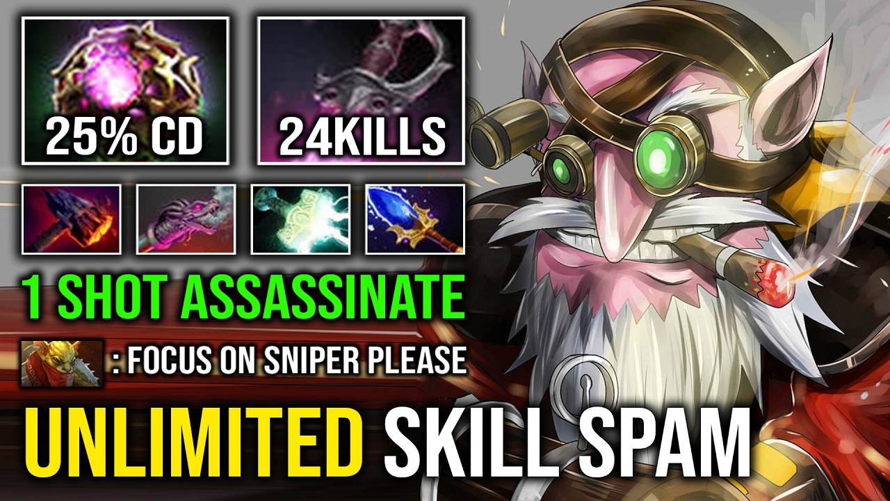 UNLIMITED SKILL SPAM 1 Shot Assassinate Octarine Hydra Breath Most Annoying Sniper Dota 2