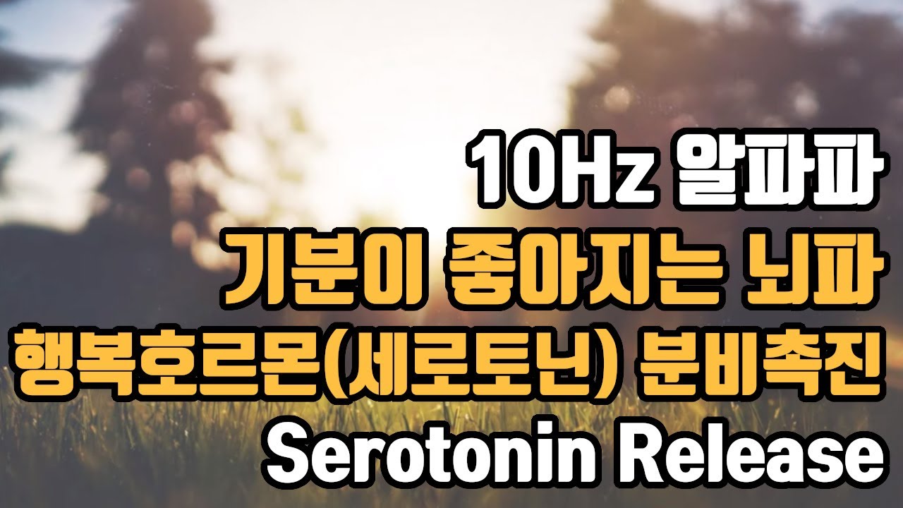 🤣기분이 좋아지는 뇌파명상 | 10 Hz 알파파 - 행복호르몬, 세로토닌의 분비 촉진 | 10 Hz EEG - Happy Hormone (Serotonin) Release