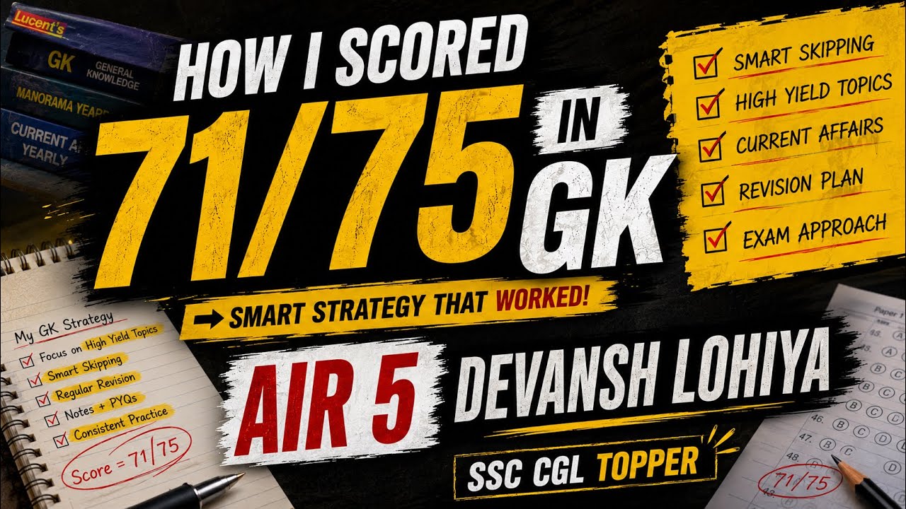 71 Marks in GK! 🔥 My SSC CGL Mains Strategy | Devansh Lohiya