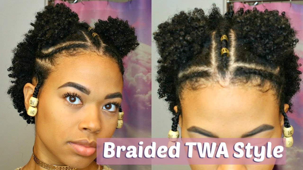 Double Puff Braided TWA Style | Type 4 Natural Hair