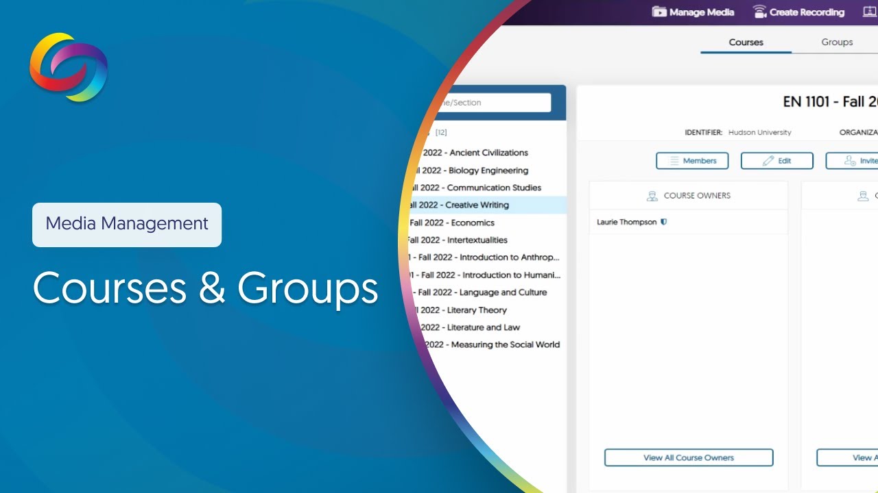 Courses & Groups in the YuJa Lumina Video Platform