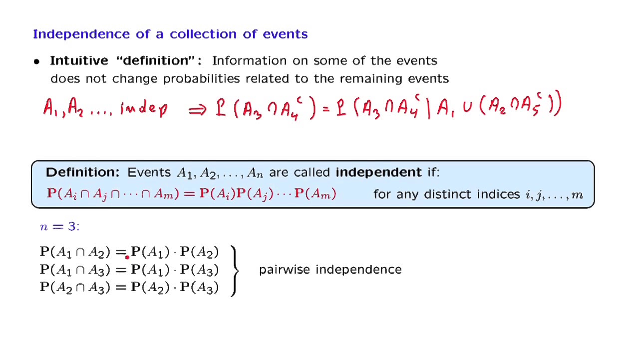 L03.7 Independence of a Collection of Events