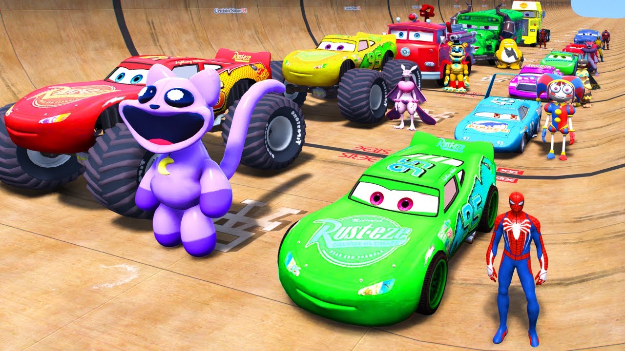 GTA V SPIDER-MAN 2, FIVE NIGHTS AT FREDDY'S, POPPY PLAYTIME CHAPTER 3 Join in Epic New Stunt Racing