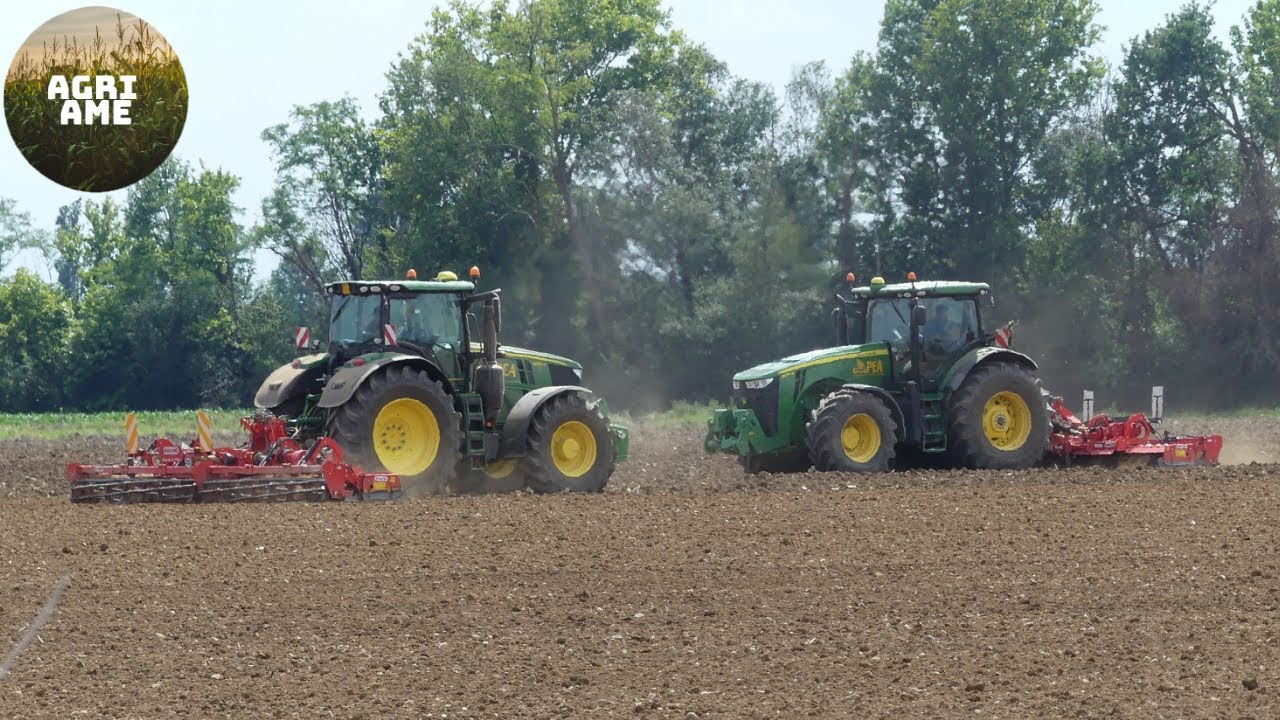 GRUPPO PEA | John Deere 8270 R & 6250 R | harrowing in italy