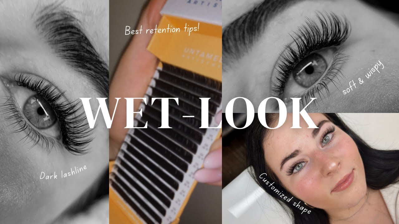 Fill wispy lashes with me | Wet-look | Best lash retention tips