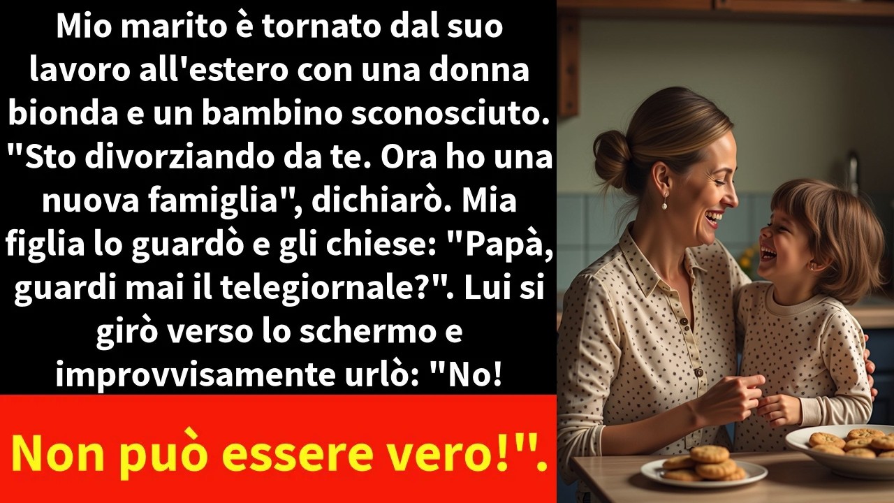 Mio marito è tornato dal suo lavoro all'estero con una donna bionda e un bambino sconosciuto.