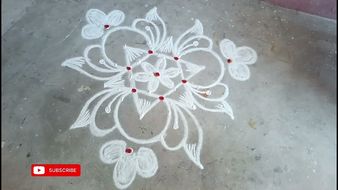 💐#5*3 dots kolam #star kolam kutti kolam easy ragoli kolam simple kolam 