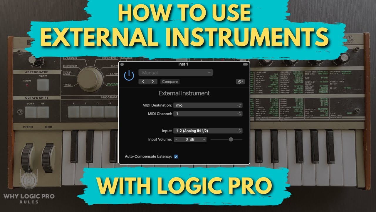 Как использовать внешние MIDI-инструменты с Logic Pro