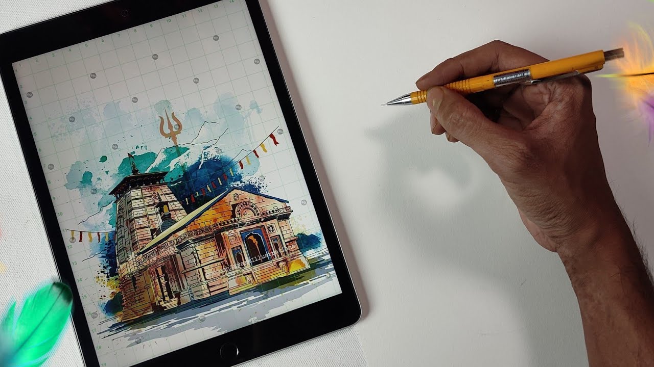How To Draw Kedarnath Temple 😍 Step By Step Outline Tutorial | Kedarnath Temple Painting ❤