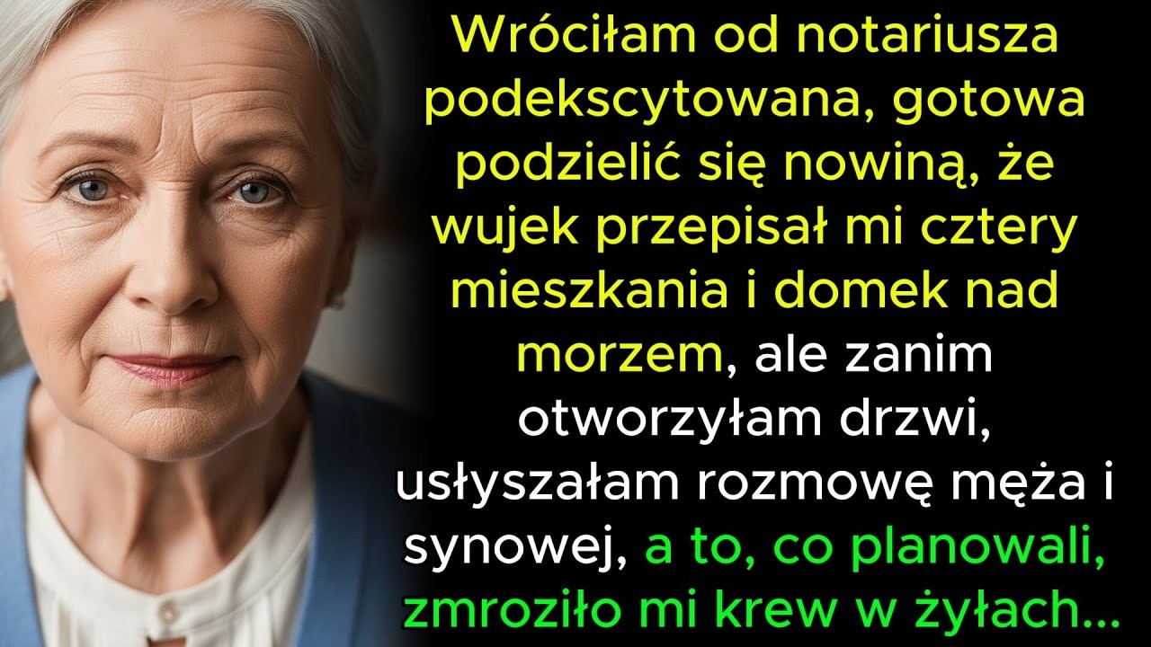 Wróciłam od notariusza z wiadomością, która wstrząsnęła całą rodziną — w spadku dostałam CZTERY mies