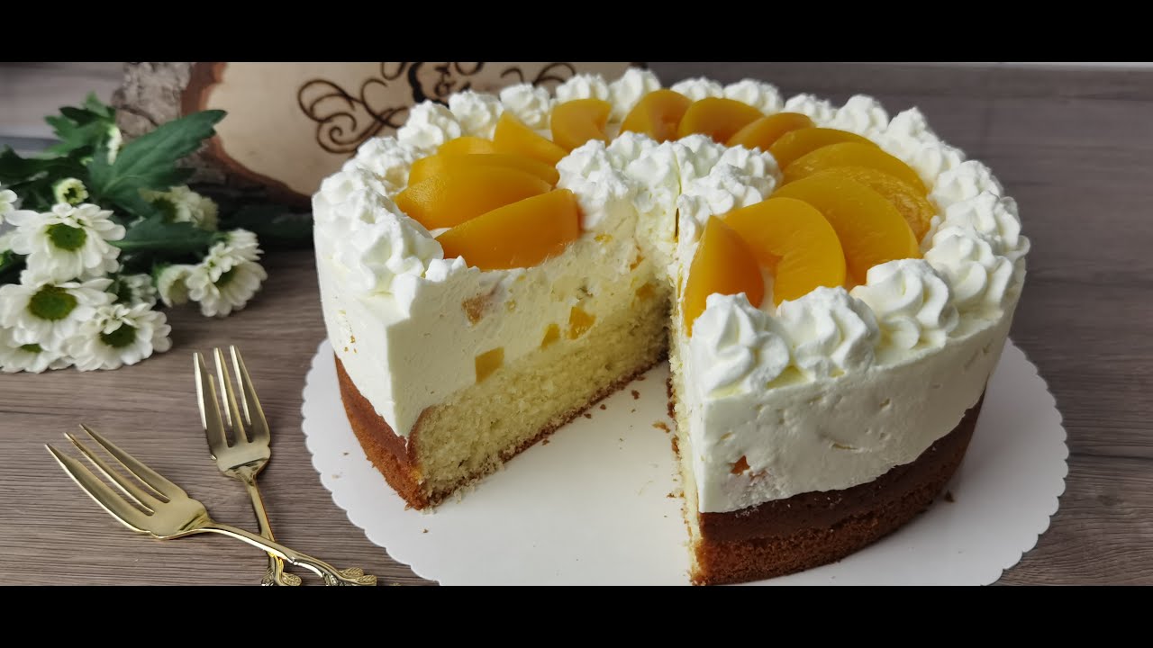Schnelle Pfirsich Torte ~ Sommer Torte ♥ P&S Backparadies