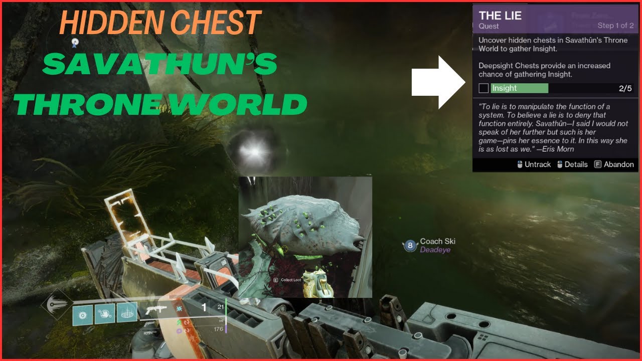 Destiny 2 - Uncover Hidden chests in Savathun's Throne World to Gather Insight | The Lie Quest
