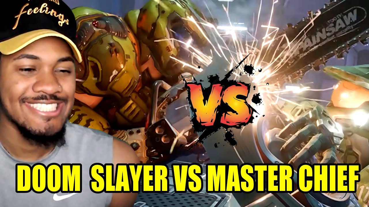 BATTLE OF THE SUPER SOLDIERS - DOOM SLAYER VS MASTER CHIEF DEATH BATTLE (REACTION)