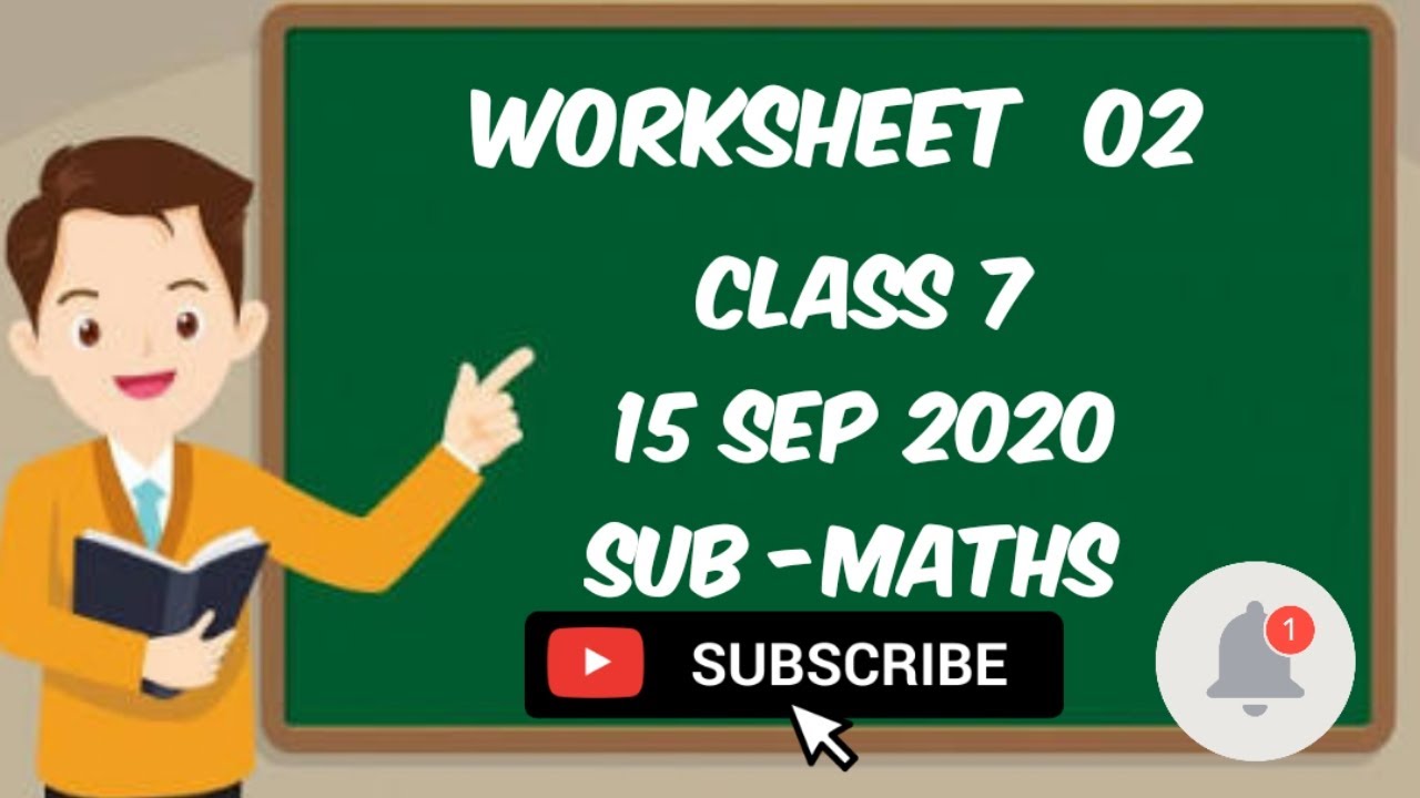 Class 6  D O E worksheet 2  15.09.2020 Subject - Maths