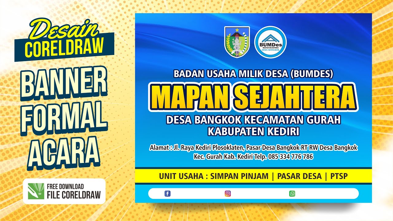 Belajar desain coreldraw membuat desain banner formal acara seminar rapat