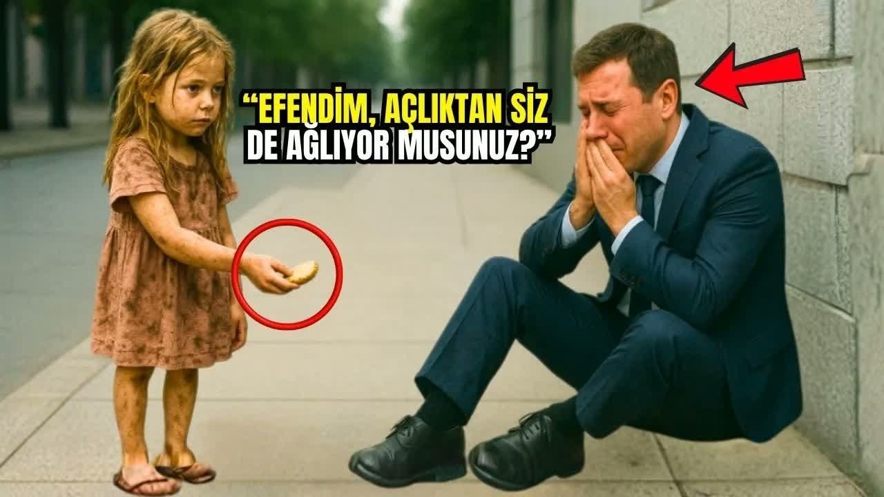 FAKİR KIZ, TEK YİYECEĞİNİ OĞLUNUN ÖLÜMÜNÜN ACIYLA SOKAKTA AĞLAYAN MİLYONERE VERDİ...