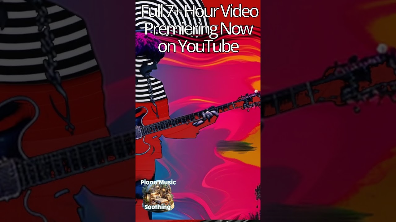 Virbrant Guitarist Artwork with Peace Chants for Relaxation